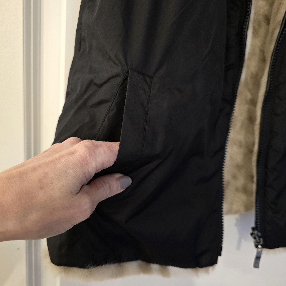 🐆 GIACCA GALLERY Reversible BROWN LYNX FAUX FUR Spotted Snow Leopard VEST - Picture 9 of 10